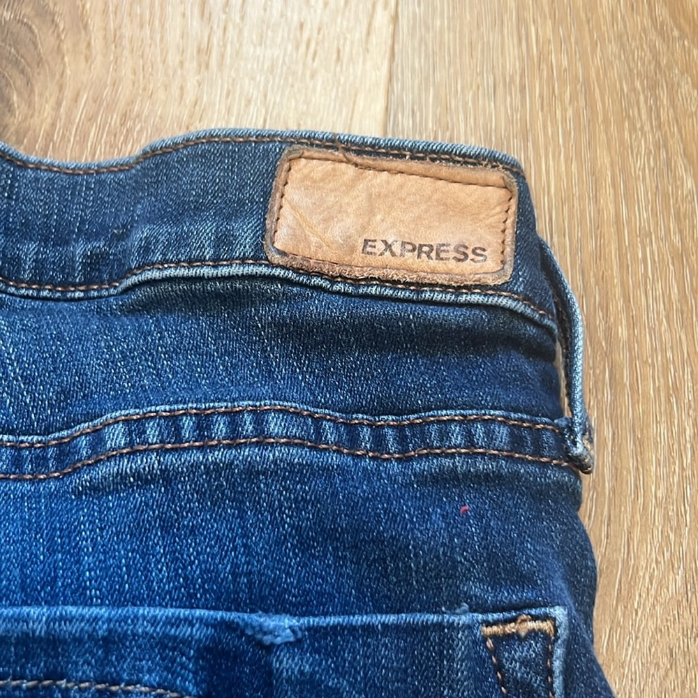 Express Ripped Jeans Cropped Skinny Mid Rise 14R - Picture 10 of 10